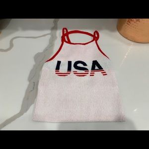 USA crop halter top